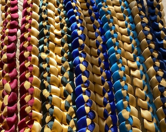 Braided Graduation Ribbon Lei handcrafted by Leilani Graduation Lei Hawaiian Ribbon Lei Hawaiian Lei Birthday Lei Braided Lei Ribbon Lei