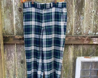 Mens 70s Plaid Pants by LL Bean Vintage Pants 70s Pants Stage Costume Vintage Costume 70s Costume Hipster Scotch Plaid Pants