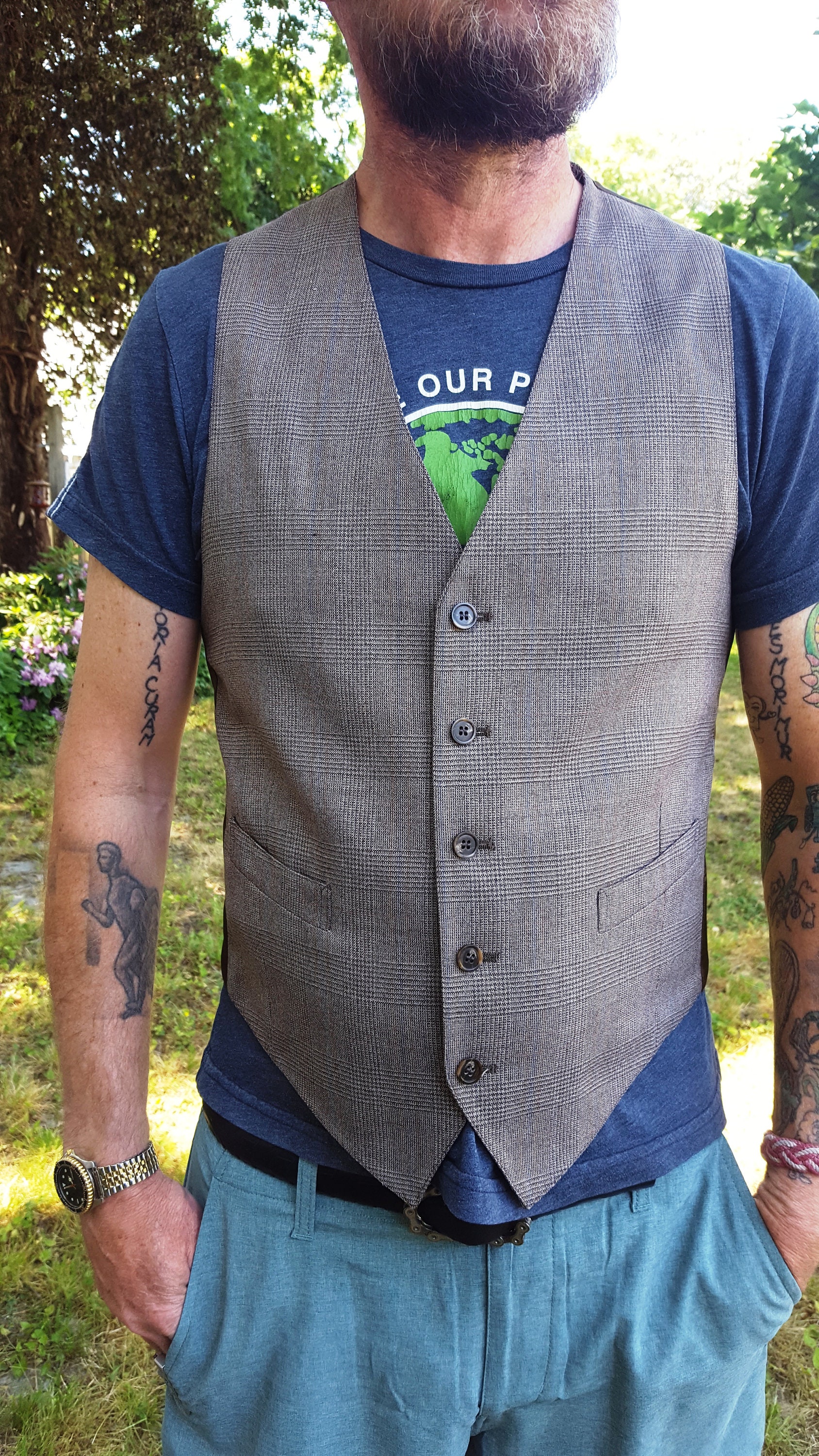 Mens 80s Vest in Brown Plaid Vintage Vest Stage Costume Etsy.de