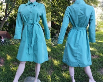 Womens Trench Coat Vintage Trench Coat 60s Coat Green Trench Coat Weatherbee Vintage Costume Vintage Coat Sorbet Pastel Tone