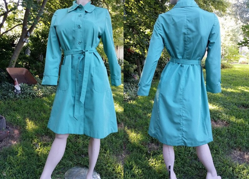 Womens Trench Coat Vintage Trench Coat 60s Coat Green - Etsy