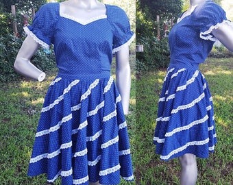 50s Dress, Vintage Dress, Square Dance, Stage Costume, Polka Dot Dress, Vintage Costume, Rockabilly, Hee Haw Costume, Dress Size 4