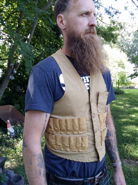 Mens Vest 70s Vest Hunting Vest 70s Costume Stage Cos… Gem