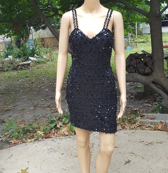 black sequin club dress