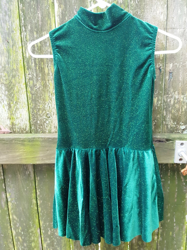 Vintage Costume Leotards Girls Costume Leotards for Girls Green Costume Velour Leotards Dance Costume Sparkly Costume Stage Costume