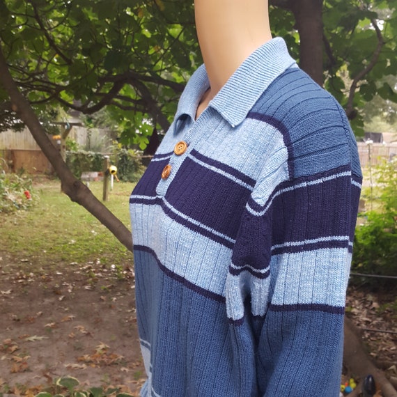 Men's Sweater 70s Sweater Striped Sweater Vintage… - image 5