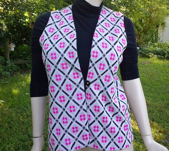 Womens 70s Vest Hippie Vintage Vest Mod Vest Stag… - image 1