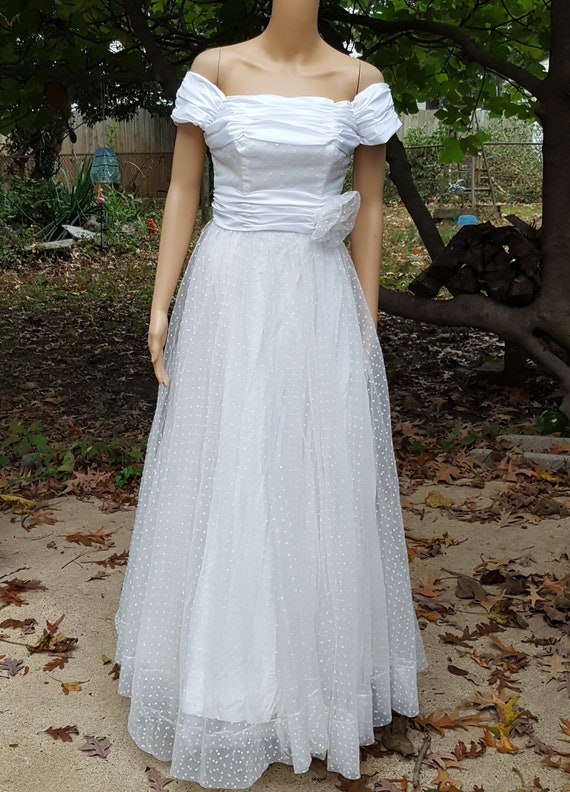 Vintage Wedding Dress 80s Wedding Dress Off the S… - image 2