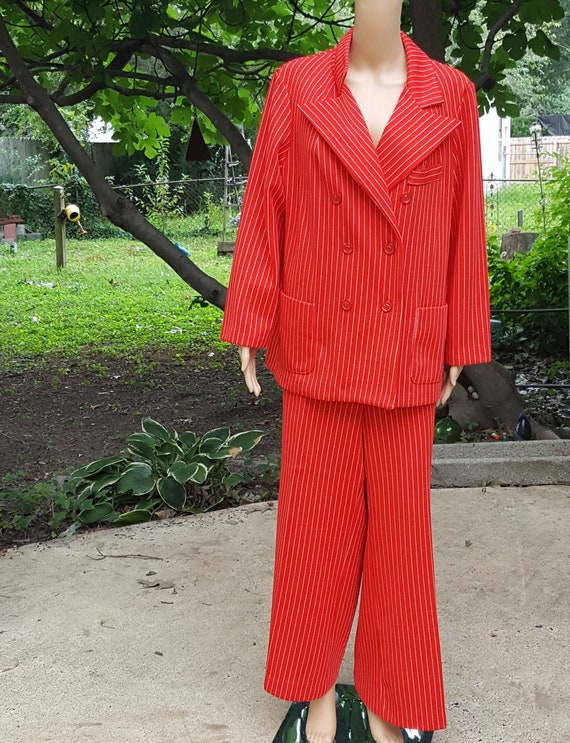 plus size red pantsuit