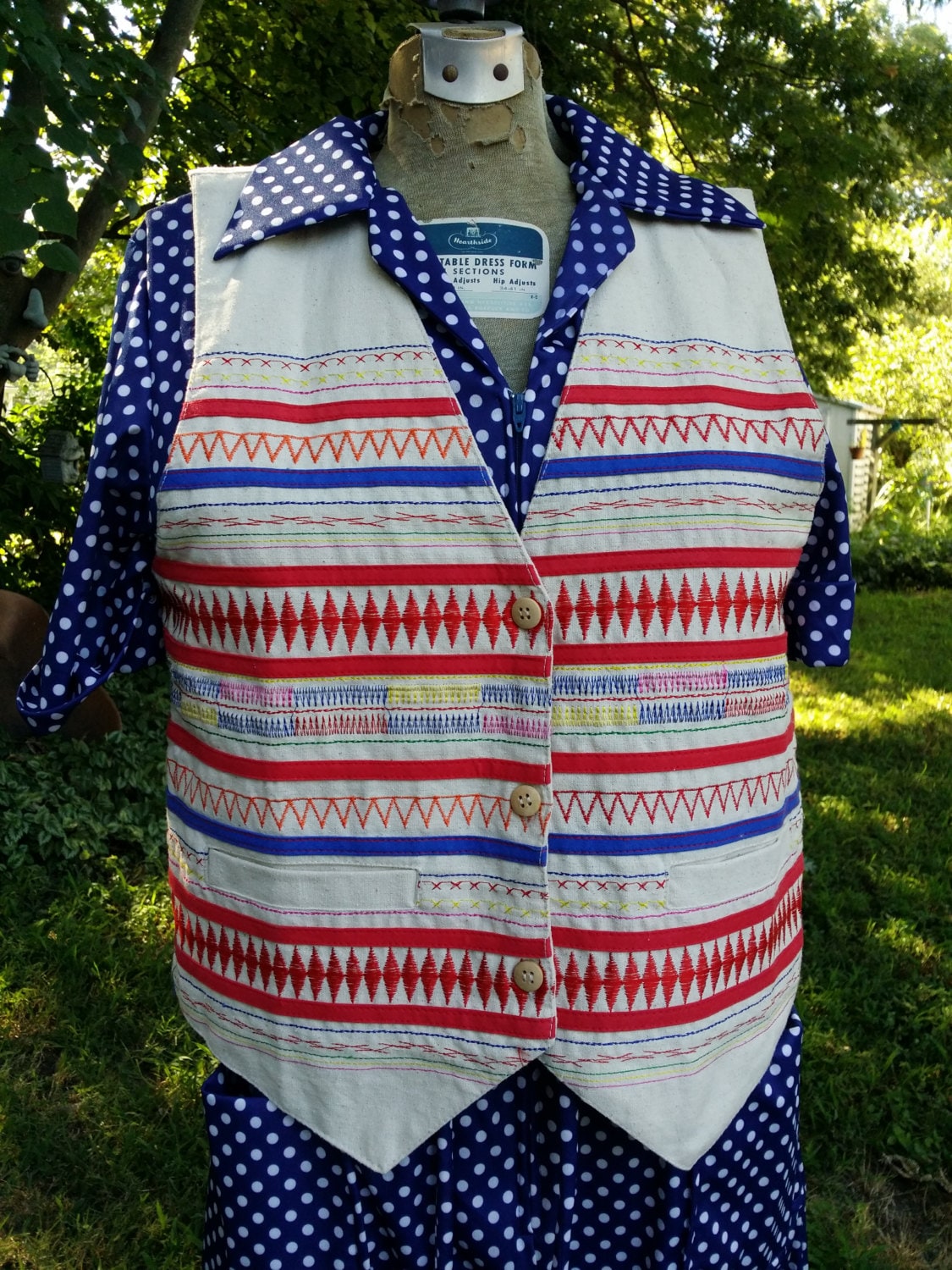 Lot of 4 Vintage Vests Womens Vest 80s Vest Boho Vest Vintage Vest Denim Striped Vest 80s Costume Vintage Costume Embroidered Vest