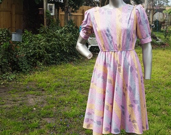 70s Dress Torino Fashions Vintage Dress Stage Costume Vintage Costume Print Dress 70s Costume Sorbet Pastel Dress