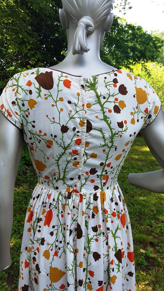 Floral Dress, 50s Dress, Tulip Print Dress, Vinta… - image 5