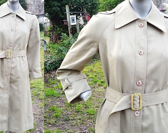 Womens 70s Trench Coat Spy Coat Forecaster of Boston Tan Coat Vintage Trench Vintage Coat Womens Coat Stage Costume Spring Coat