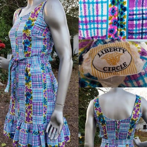 70s Dress Vintage Dress Sundress Patchwork Print Summer Dress 70s Costume Vintage Dress Liberty Circle Floral Dress image 2