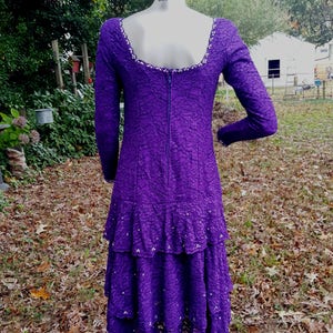 80s Dress, Vintage Dress, Renaissance Festival Dress, Fairy Dress, Purple Dress, Stage Costume, Rhinestone Dress, Stretchy Dress, Cosplay image 9