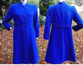 Womens Coat Projections Blue Coat 70s Coat Vintage Coat Winter Coat Vintage Costume 70s Costume Stage Costume Coat Size 10 Coat Size 12