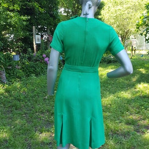 60s Dress Green Dress Vintage Dress Cotton Twill Dress Stage Costume Vintage Costume Cotton Dress 60s Costume Pleated Dress Spring Bild 5