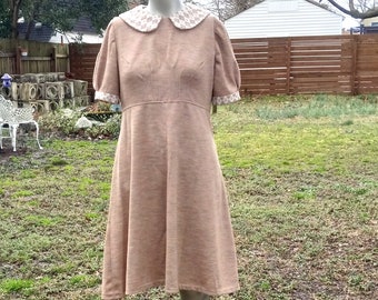 60s Dress Vintage Dress Womens Dress Brown Dress Costume Stage