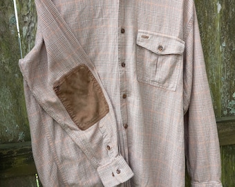 Vintage Mens Shirt by Orvis Vintage Shirt Long Sleeve Shirt Plaid Shirt Cotton Shirt Outdoor