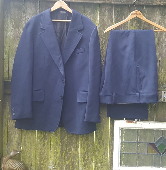 Mens 70s Suit, Navy Blue Suit, 70s Costume, Vintag