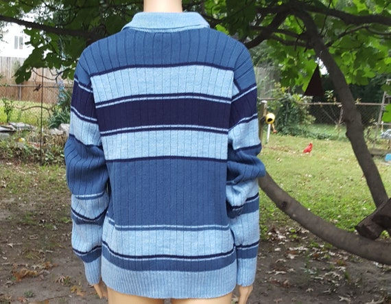 Men's Sweater 70s Sweater Striped Sweater Vintage… - image 3