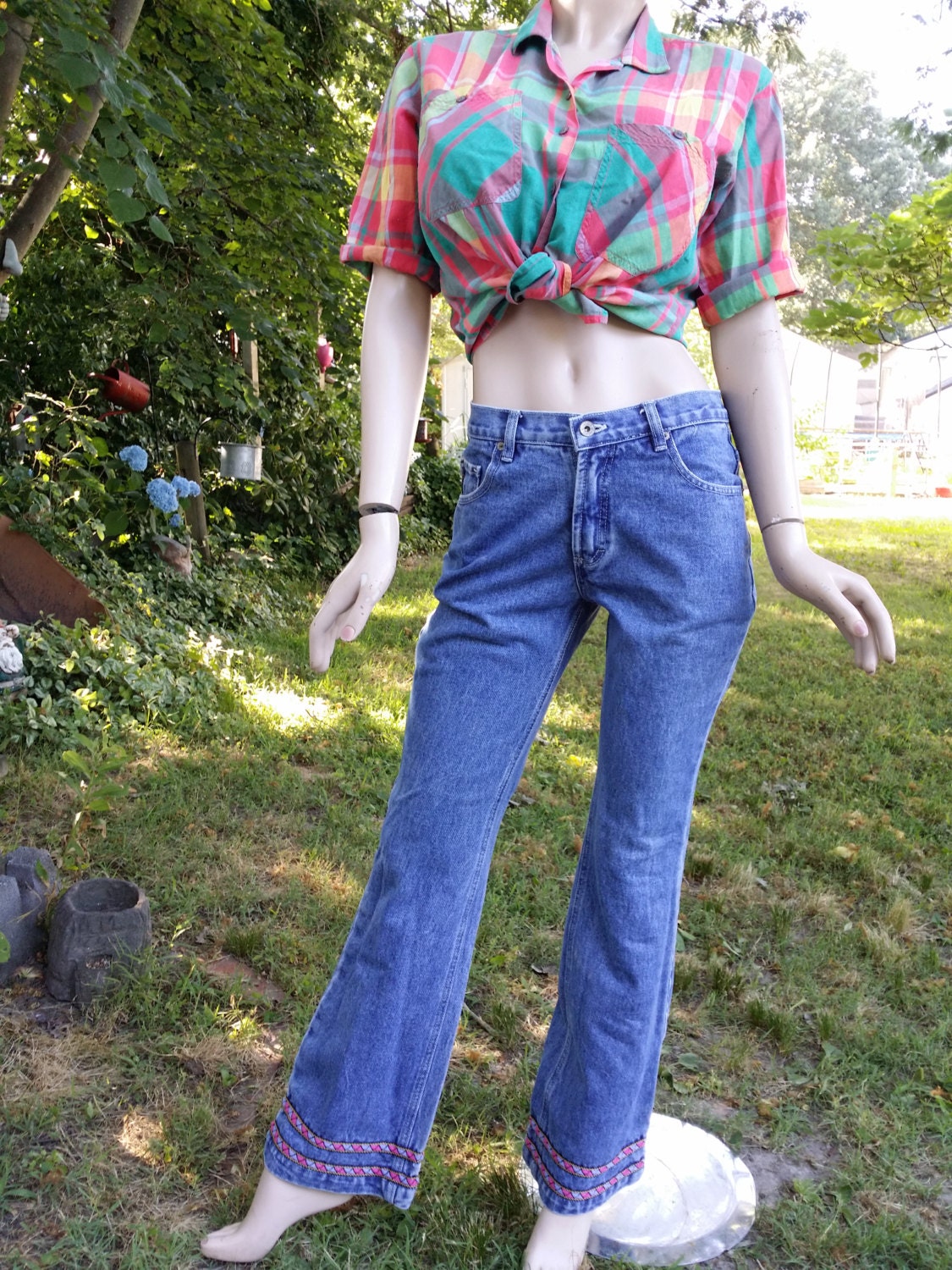 Top Christmas Deals Vintage Bell Bottoms Jeans for Women 90s High
