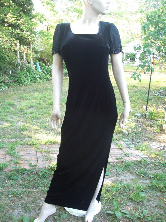 Donna Morgan 80s Dress Mother of the Bride Maxi Dress Long Dress Vintage Dress Little Black Dress Stretchy Dress Evening Gown Wedding Guest Etsy Canada