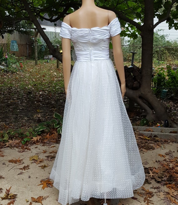 Vintage Wedding Dress 80s Wedding Dress Off the S… - image 5