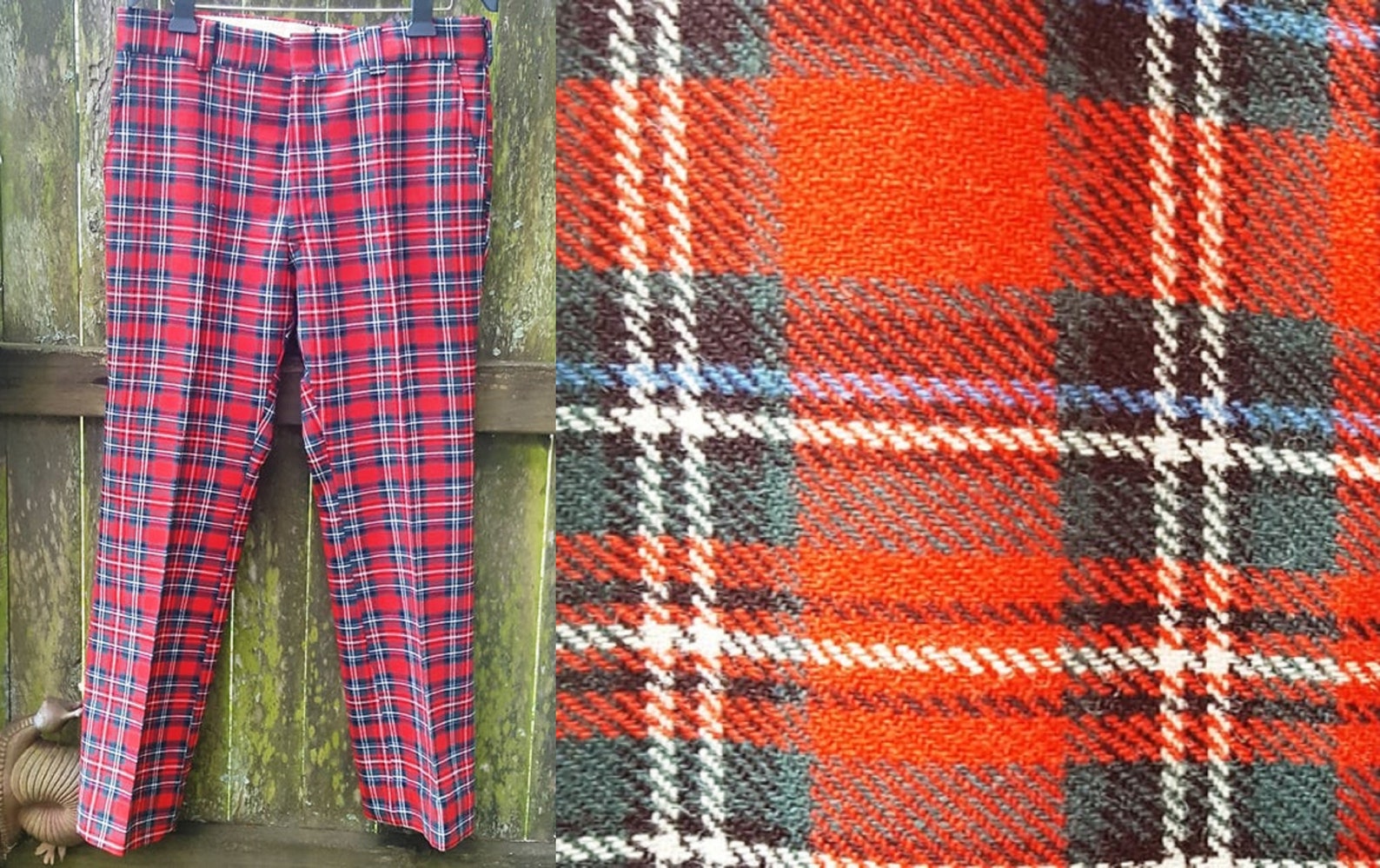 Mens 70s Pants Vintage Plaid Pants Hipster Pants Golf Etsy
