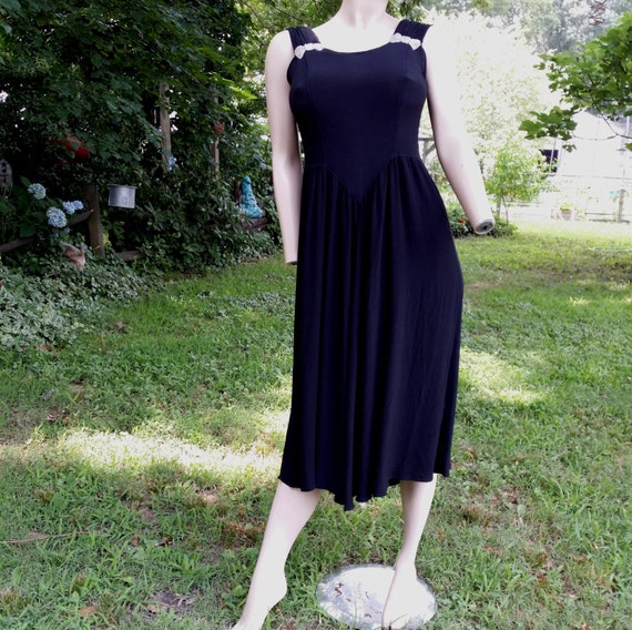 80s Dress Vintage Dress Little Black Dress Weddin… - image 2
