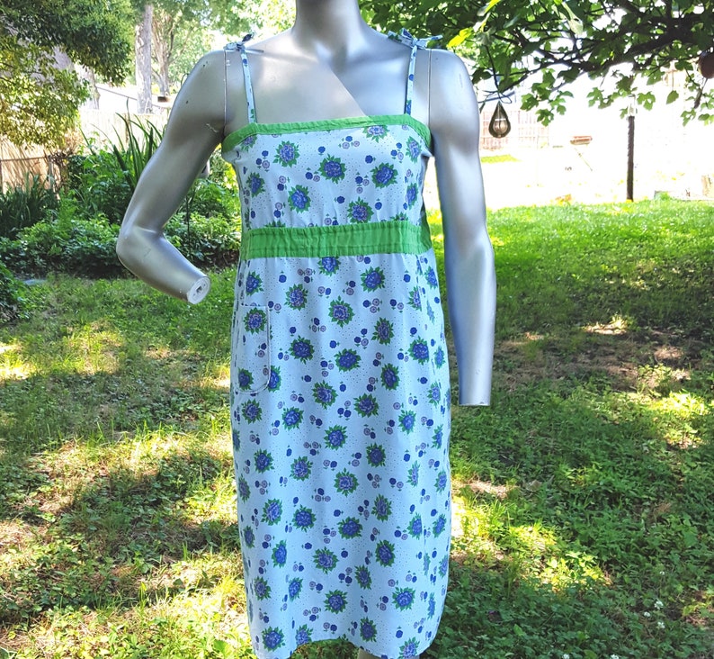 Summer Dress 70's Dress 70s Sundress Vintage Dress Floral Dress Swim Cover Vintage Sundress Floral Print Print Dress Dress Size 10 image 1