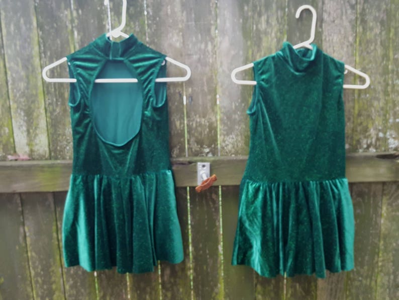 Vintage Costume Leotards Girls Costume Leotards for Girls Green Costume Velour Leotards Dance Costume Sparkly Costume Stage Costume