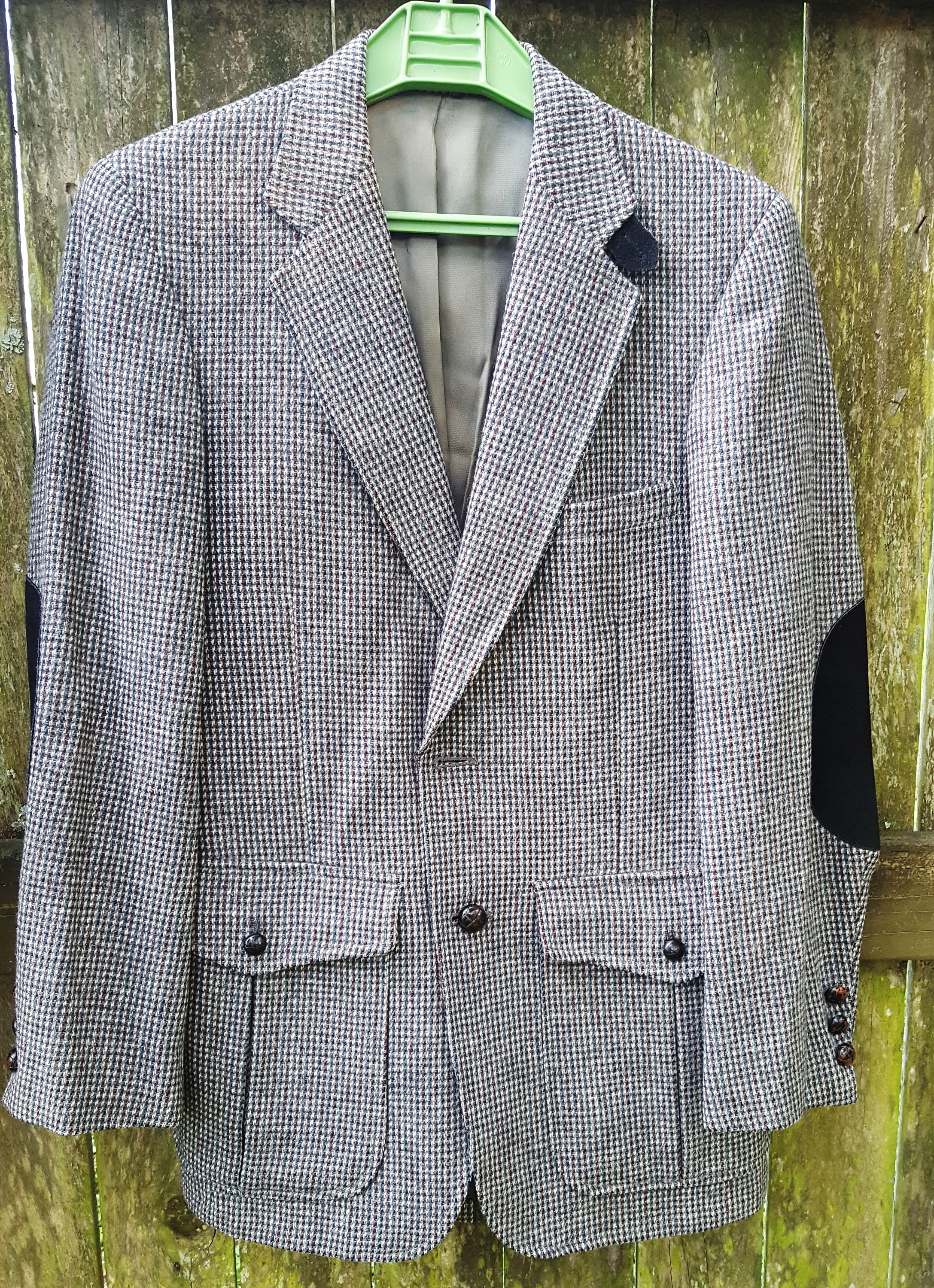 ジャケット・アウター 70s tweed Tailored jacket Vintage remake Vintage Tweed Blazer Size M 38-40 70s Big Houndstooth Sport