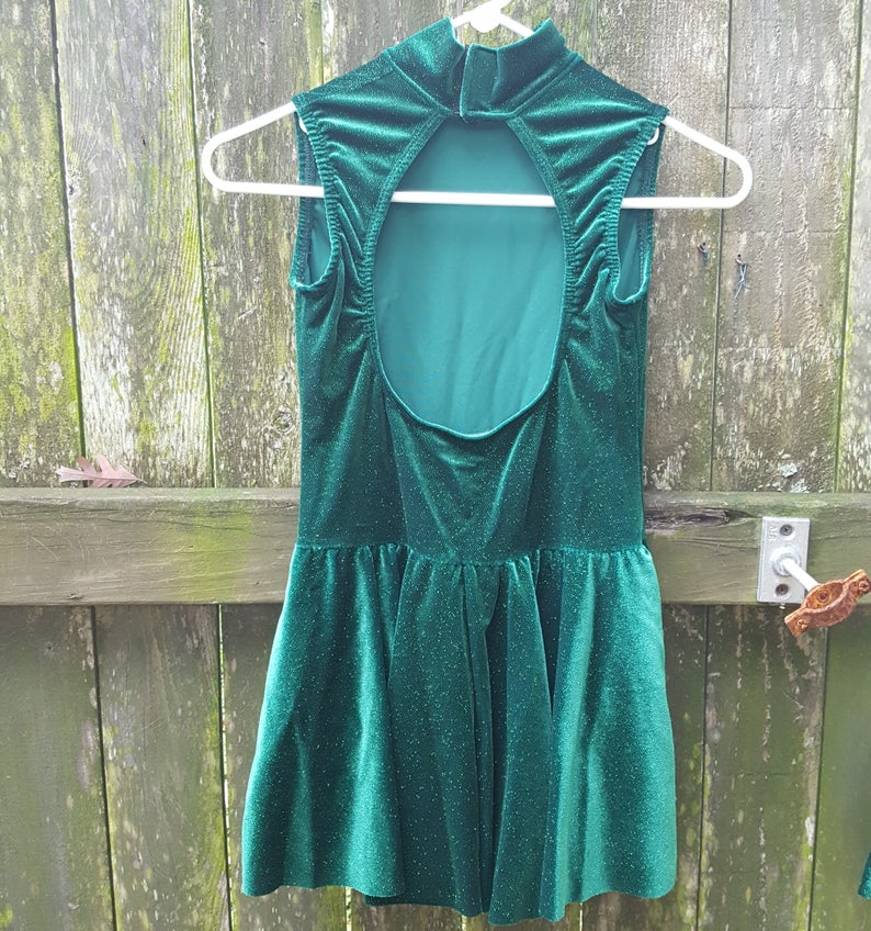Vintage Costume Leotards Girls Costume Leotards for Girls Green Costume Velour Leotards Dance Costume Sparkly Costume Stage Costume