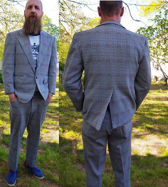 mens 70's plaid pants