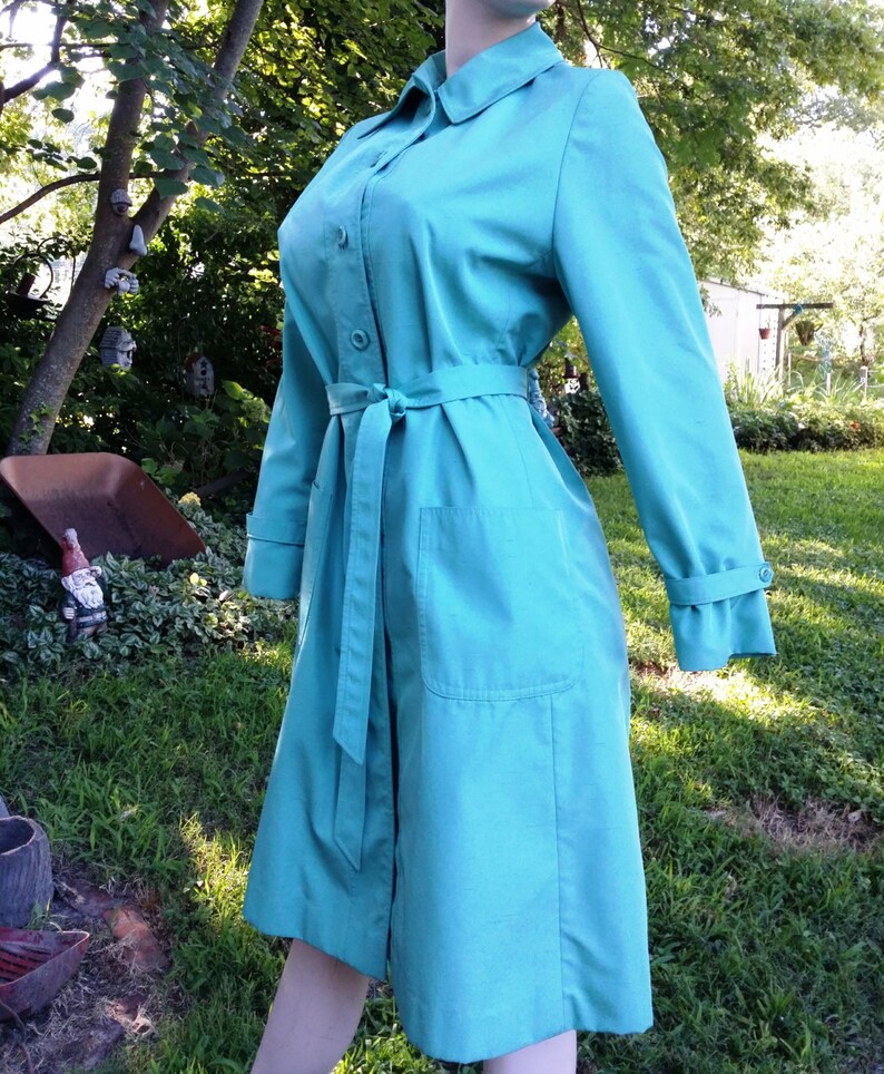 Womens Trench Coat Vintage Trench Coat 60s Coat Green | Etsy