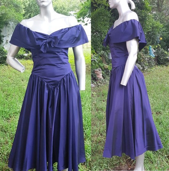 purple 80s dress