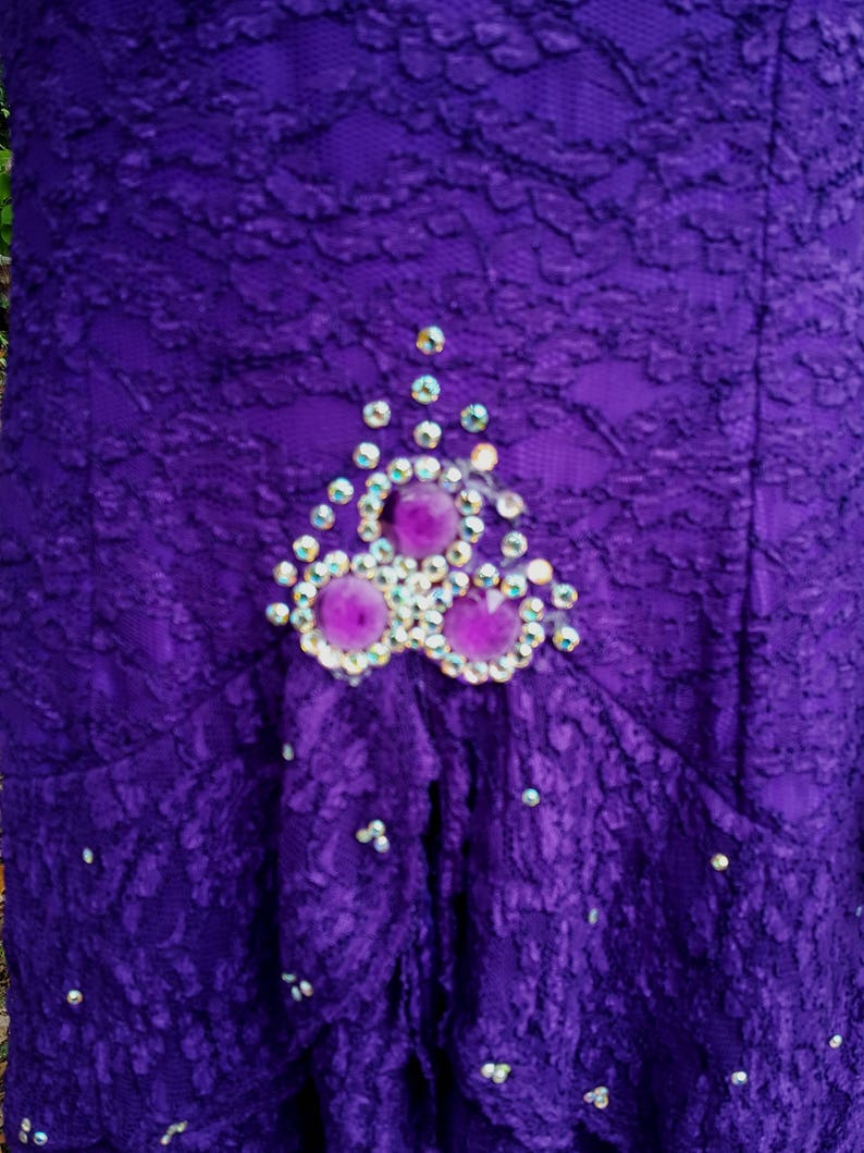 80s Dress, Vintage Dress, Renaissance Festival Dress, Fairy Dress, Purple Dress, Stage Costume, Rhinestone Dress, Stretchy Dress, Cosplay image 3