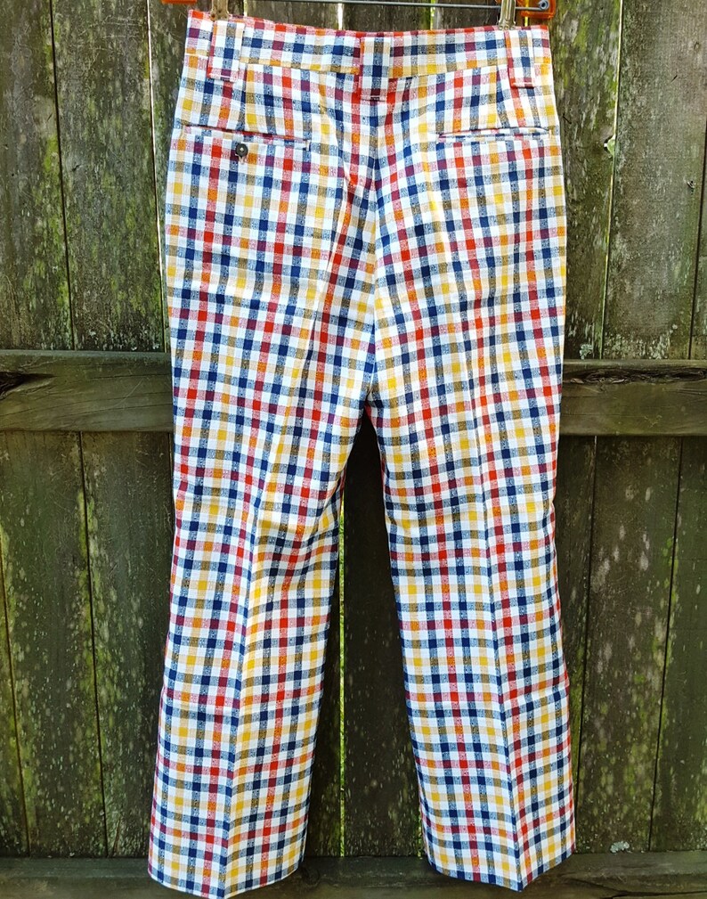 Rare Mens Vintage Pants 70s Plaid Pants 70s Pants Haggar Etsy