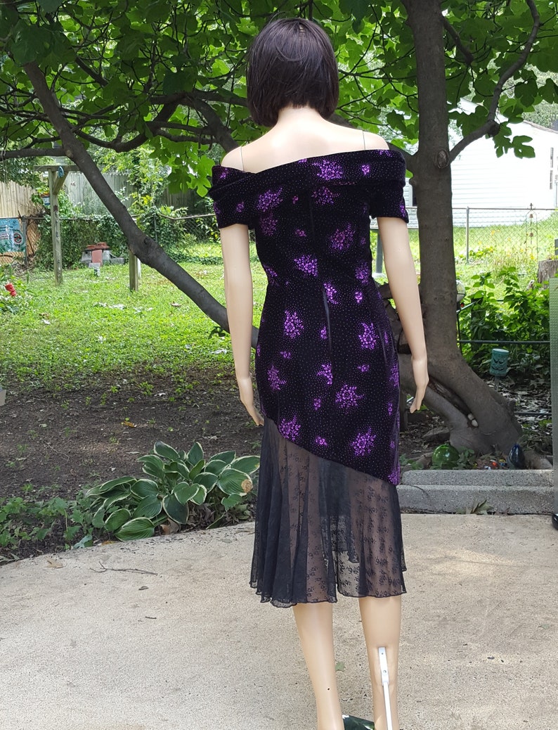 Cowl Neck Dress Bridesmaid Dress 80s Dress Black Velvet Dress Mother of The Bride Vintage Dress Size 0 80s Prom Dress 80s Costume