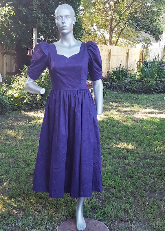 Vintage Dress Laura Ashley Dress 80s Dress Cotton 