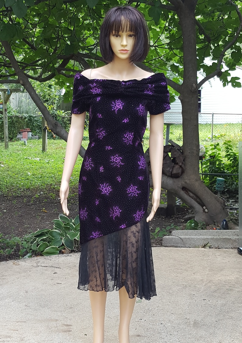 Cowl Neck Dress Bridesmaid Dress 80s Dress Black Velvet Dress Mother of The Bride Vintage Dress Size 0 80s Prom Dress 80s Costume