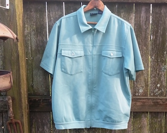 Mens Shirt Vintage Shirt Mint Green Shirt  80s Shirt John Blair Fine Menswear 80s Costume Vintage Costume Short Sleeve Shirt