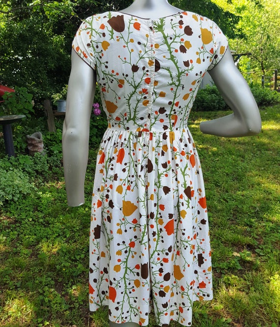 Floral Dress, 50s Dress, Tulip Print Dress, Vinta… - image 4