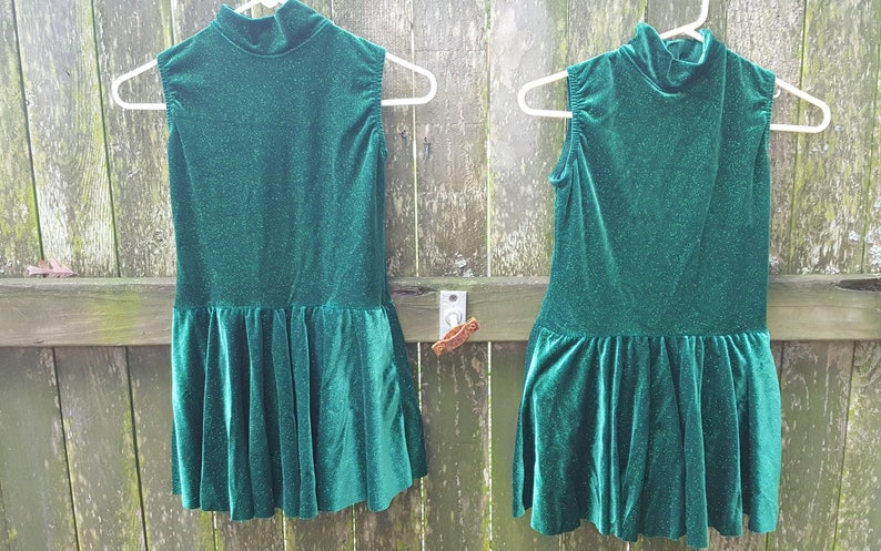 Vintage Costume Leotards Girls Costume Leotards for Girls Green Costume Velour Leotards Dance Costume Sparkly Costume Stage Costume