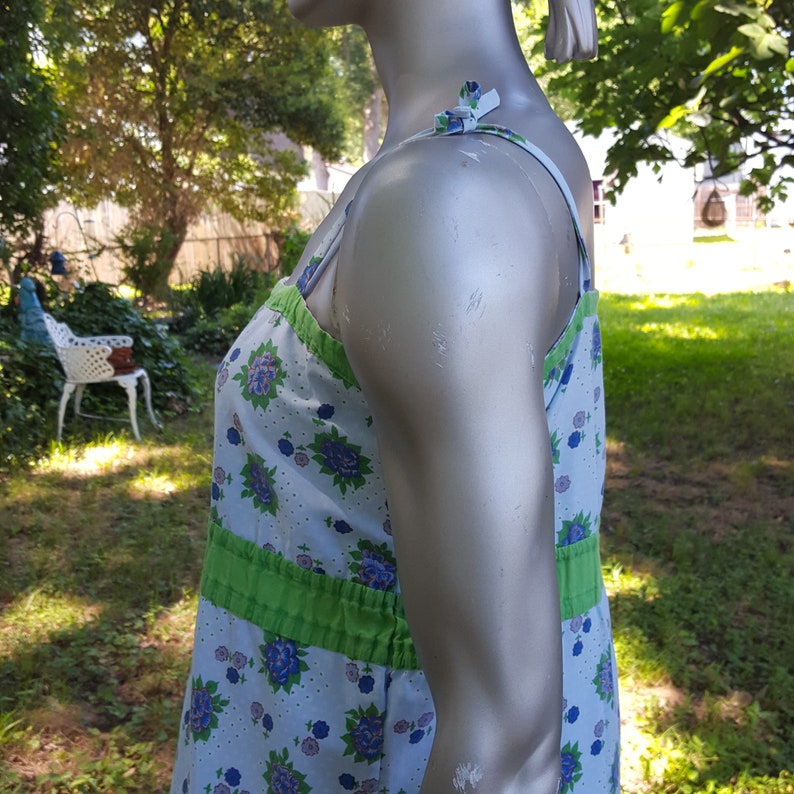 Summer Dress 70's Dress 70s Sundress Vintage Dress Floral Dress Swim Cover Vintage Sundress Floral Print Print Dress Dress Size 10 image 5