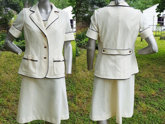 70s Dress and Jacket Set by Butte Knit, Vintage Ja