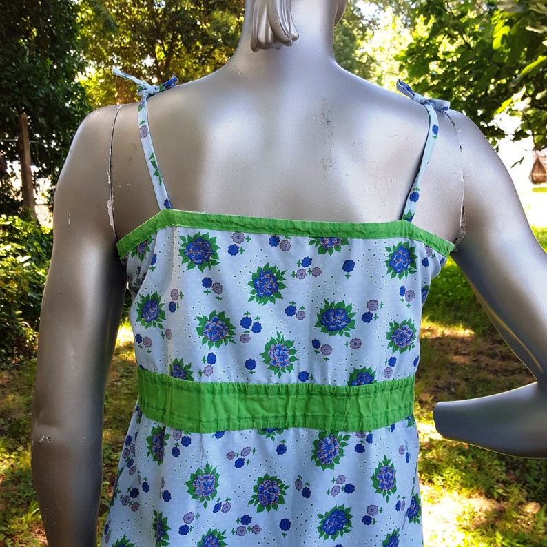 Summer Dress 70's Dress 70s Sundress Vintage Dress Floral Dress Swim Cover Vintage Sundress Floral Print Print Dress Dress Size 10 image 3