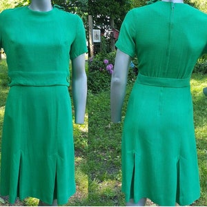 60s Dress Green Dress Vintage Dress Cotton Twill Dress Stage Costume Vintage Costume Cotton Dress 60s Costume Pleated Dress Spring Bild 1