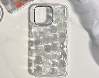 3D Ice Cube Handmade Resin Phone Case Designer Simple Y2K iPhone Cases 17 Air 16 15 14 Plus 13 12 Pro Max Clear Cover Women For Her Gifts
